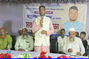 বড়লেখা ৬নং সদর ইউনিয়নে চেয়ারম্যান পদপ্রার্থী খালেদ আহমদের সমর্থনে সভা