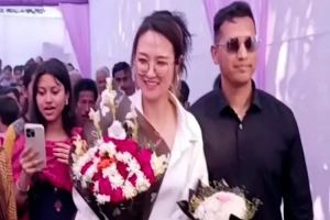 মৌলভীবাজারে প্রেমের টানে চীন থেকে ছুটে এলেন তরুণী