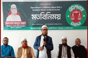 বিশ্বনাথে সংবাদকর্মীদের সঙ্গে জামায়াত প্রার্থী আব্দুল হান্নানের মতবিনিময়