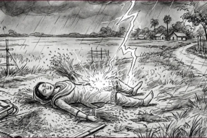 সুনামগঞ্জে ধান শুকাতে গিয়ে বজ্রপাতে প্রাণ গেল স্কুল ছাত্রীর