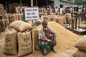 সুনামগঞ্জের হাওরাঞ্চলে ধানের দামে ধস: কাঁচা ধান বিক্রি হচ্ছে অর্ধেক দামে