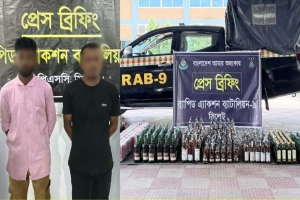 সিলেটে র‍্যাবের অভিযানে বিদেশি মদসহ আটক ২