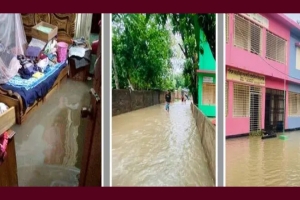 বর্ষণে শ্রীমঙ্গলের দুর্দশা: সড়ক ডুবে, ক্লাস বন্ধের শঙ্কা