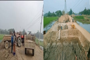 দিরাই–শাল্লা সড়ক নির্মাণে অনিয়মের অভিযোগ, ঝুলছে কাজ