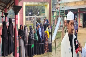 নিজ ভোট কেন্দ্রে ভোট দিলেন সিলেট-৩ আসনে ১১ দলীয় জোট প্রার্থী রাজু