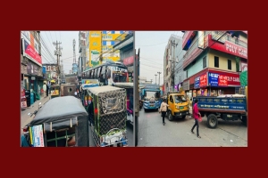 পর্যটন নগরী শ্রীমঙ্গলে তীব্র যানজট,ভোগান্তিতে শহরবাসী