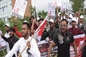 সুনামগঞ্জে নিষিদ্ধ ছাত্রলীগের মিছিল