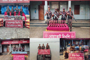 সিলেট সীমান্তে ৫১ লাখ টাকার চোরাচালানী মালামাল আটক
