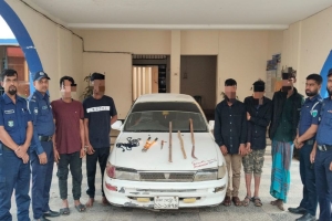 মৌলভীবাজারে প্রাইভেটকার ও দেশীয় অস্ত্রসহ ৫ ডাকাত গ্রেপ্তার