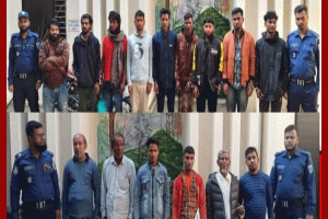 কুলাউড়ায় পুলিশের বিশেষ অভিযানে ১৪ ওয়ারেন্টভুক্ত আসামি গ্রেপ্তার