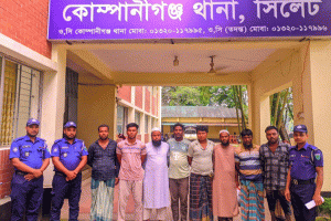 কোম্পানীগঞ্জে অবৈধভাবে বালু উত্তলনের দায়ে ৮ জনের জেল