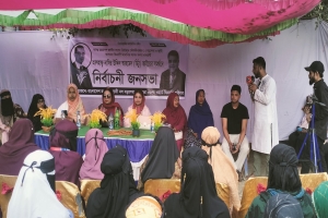বড়লেখায় ধানের শীষের পক্ষে ফৌজিয়া আহমেদের উঠান বৈঠক