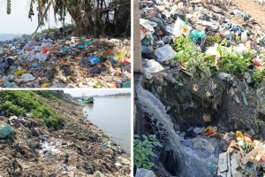 সুনামগঞ্জে দখল-দূষণে বিপর্যস্ত সুরমা নদী