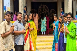 শ্রীমঙ্গলে ভক্তদের আনন্দে মুখরিত বাসন্তী পূজা