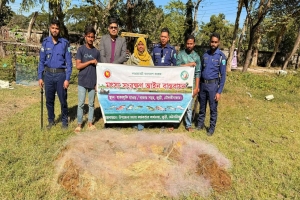 জুড়ী নদীতে ১০ হাজার মিটার নিষিদ্ধ কারেন্ট জাল জব্দ