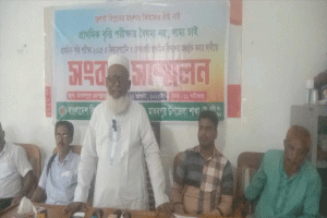 সরকারি প্রাথমিক বৃত্তি পরীক্ষায় সুযোগের দাবিতে মাধবপুরে সংবাদ সম্মেলন